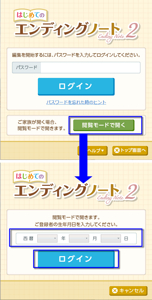 「はじめてのエンディングノート2」ソフトメニュー構成